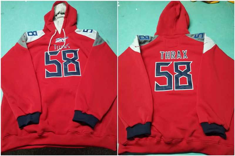 Nike Titans 58 THRAX Red All Stitched Hooded Sweatshirt,We sell and wholesale Nike Titans 58 THRAX Red All Stitched Hooded Sweatshirt on line form chian!